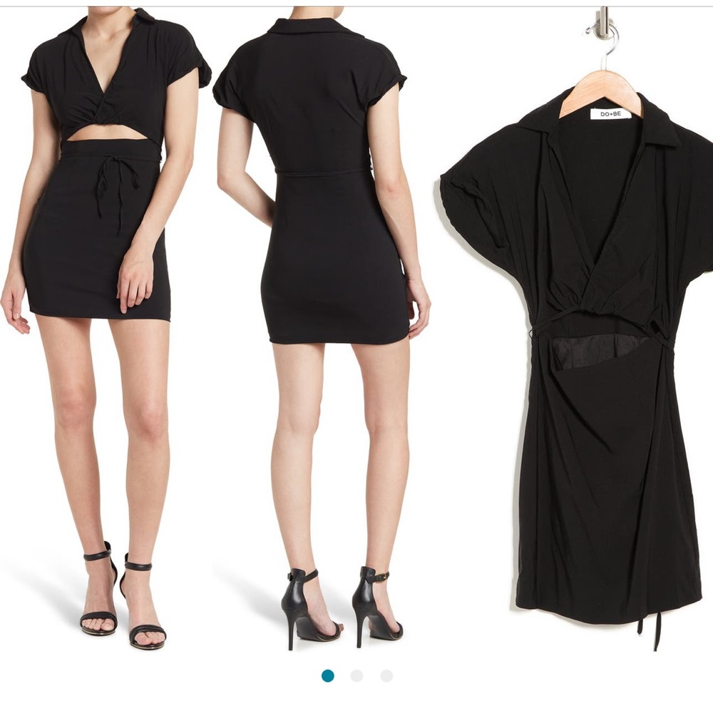 Do+BE Collared Cut out Dress NWT Size S in Black or White